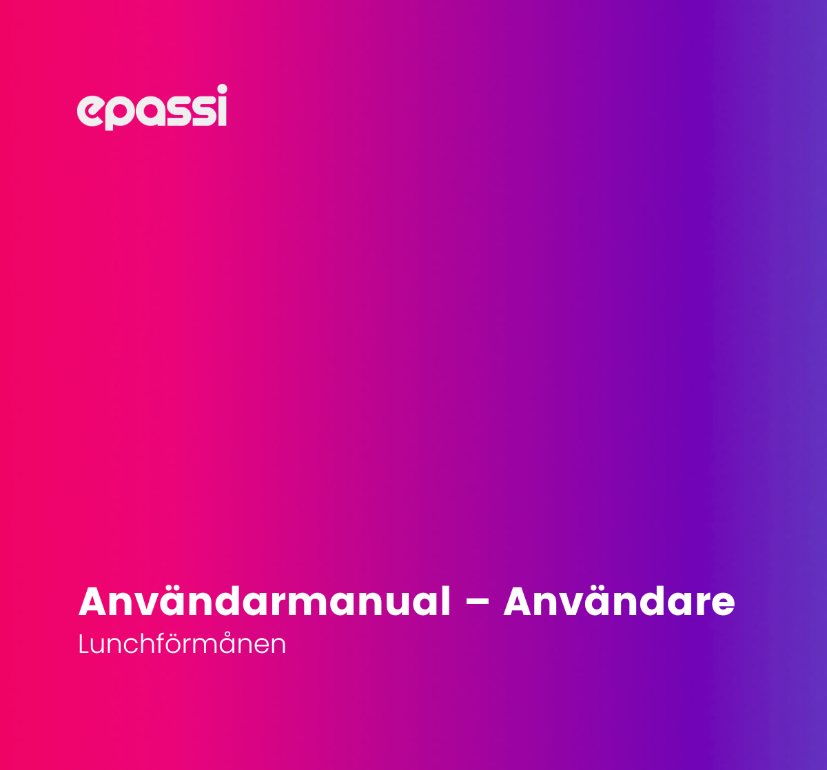 Användarmanual – användare