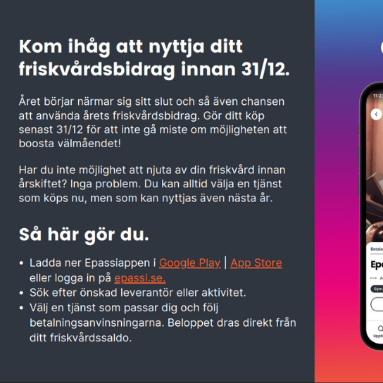 Infoblad för anställda – Nyttja bidraget innan årsskiftet