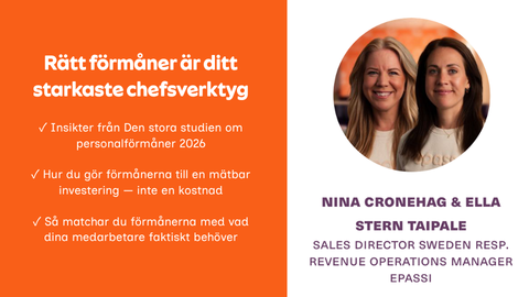 Rätt förmåner är ditt starkaste chefsverktyg ✓ Insikter från Den stora studien om personalförmåner 2026 ✓ Hur du gör förmånerna till en mätbar investering — inte en kostnad ✓ Så matchar du förmåne