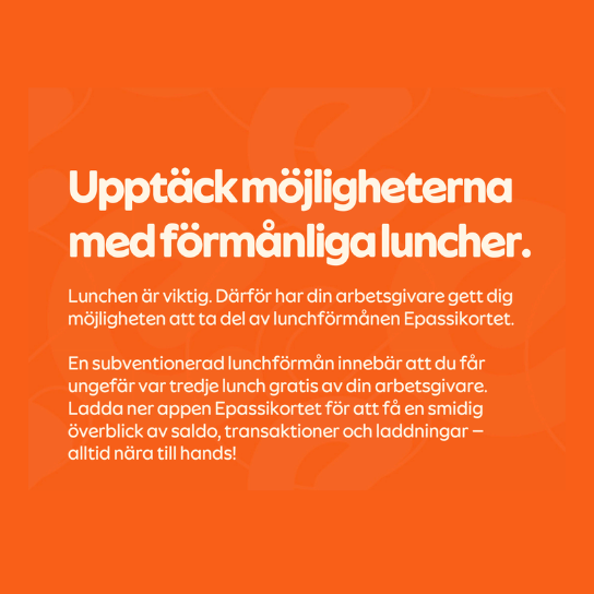 Välkomstbrev till anställda - Epassi lunchförmån